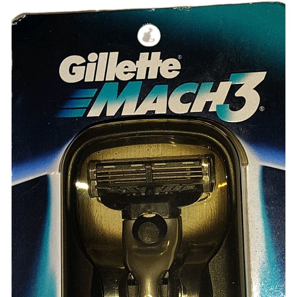 NWT Vtg Gillette Mach 3 Men's Razor Handle Set 2 Cartridges Sealed Dead Stock